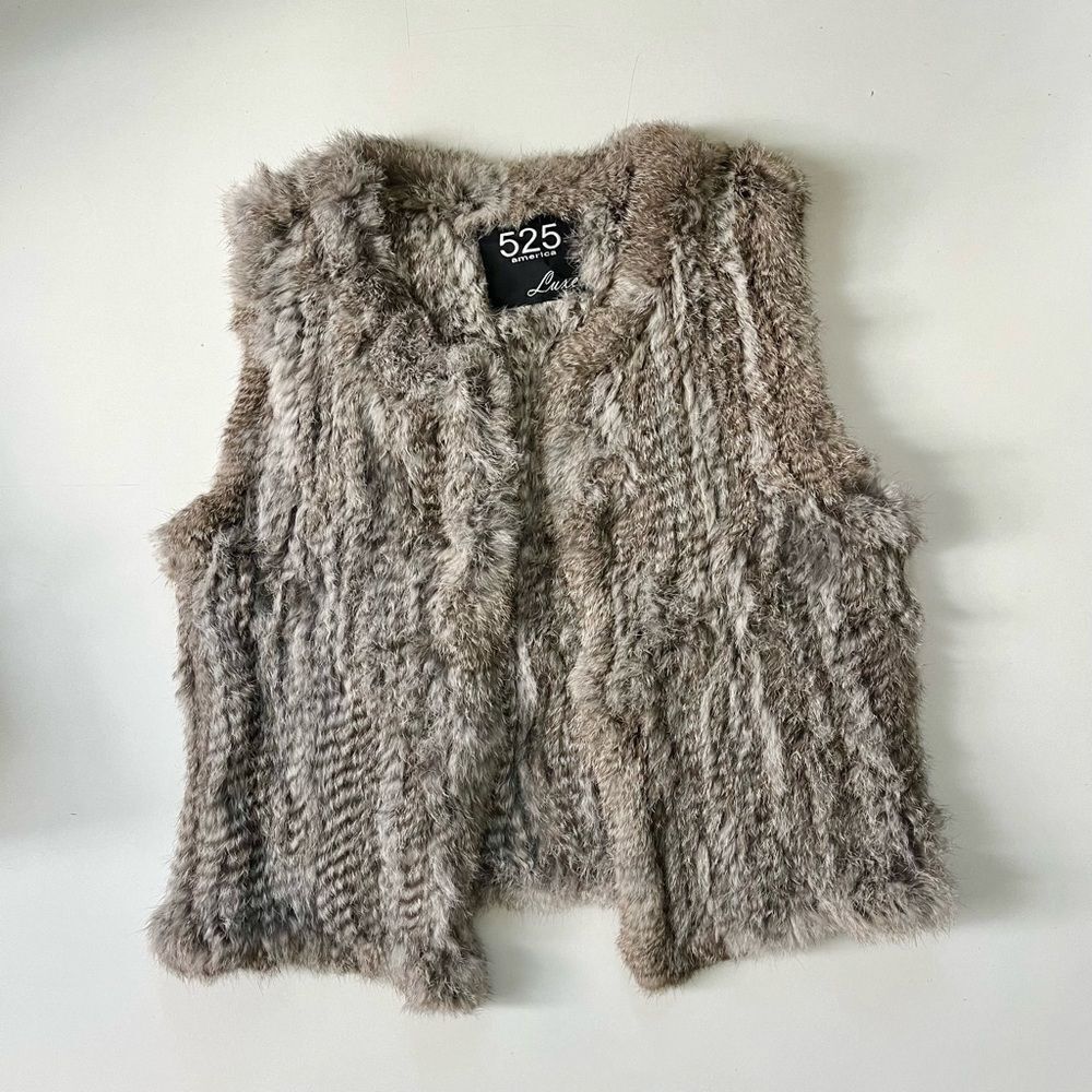 525 America Luxe Genuine Rabbit Fur Vest XS